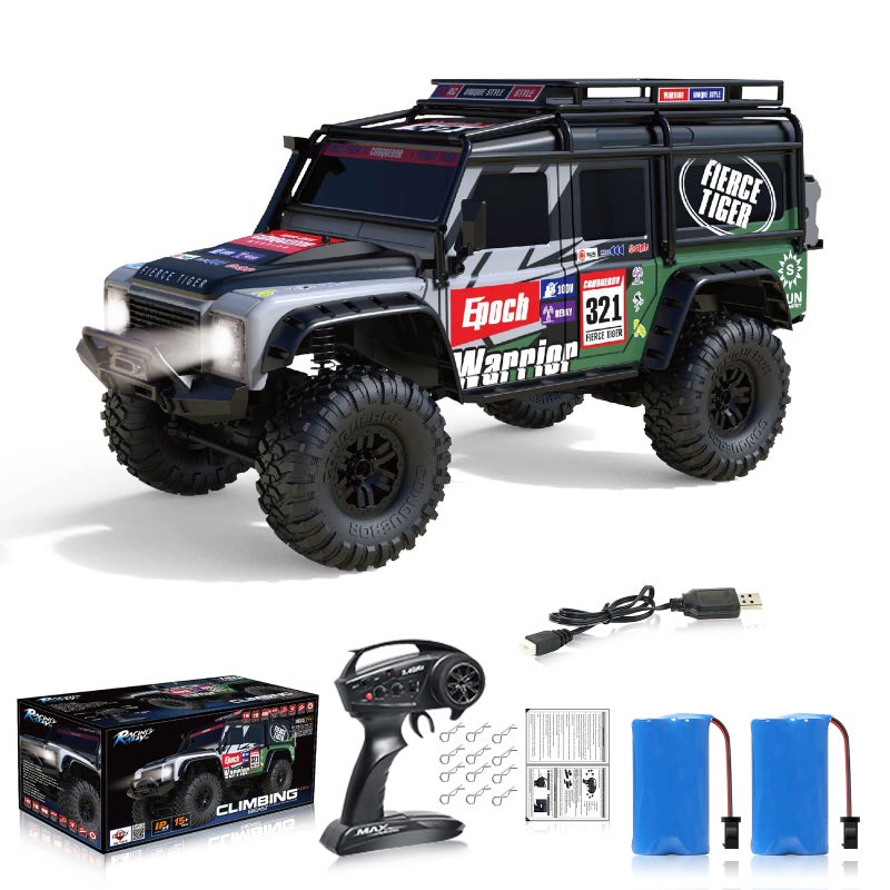 سيارات ديسدوني RC سيارة تحكم عن بعد 110 مقياس RTR 4WD 24GHz نموذج سيارة سباق خارج الطرق مع أضواء LED بطاريتين للأطفال والبالغين