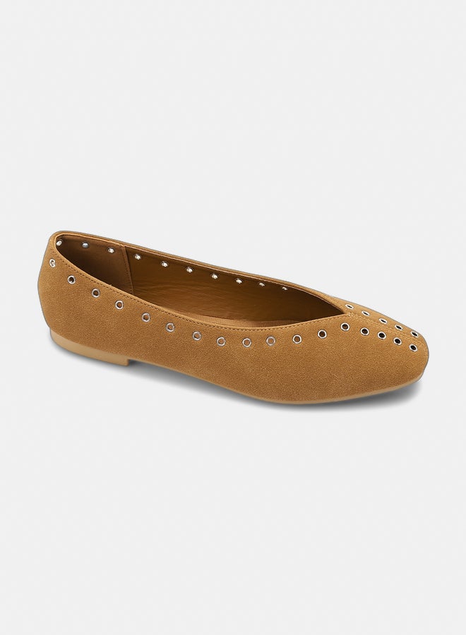 Dejavu Shoes HOT-DVTX-015 Studed Slip On Ballerina For Women - Image 2