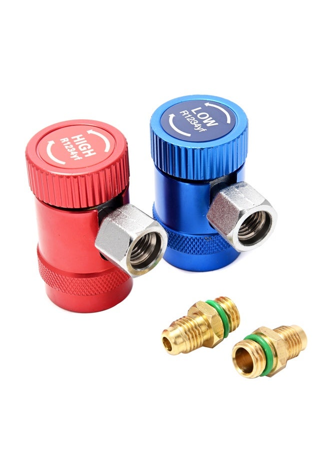 LAWAZIM R1234yf Car HVAC Quick Coupler - 1/4” Quick Connect Adapters, Adjustable High/Low Side, Manual Couplers Connector, Replacement for Automotive AC Air Conditioning Systems Recharging - Image 1