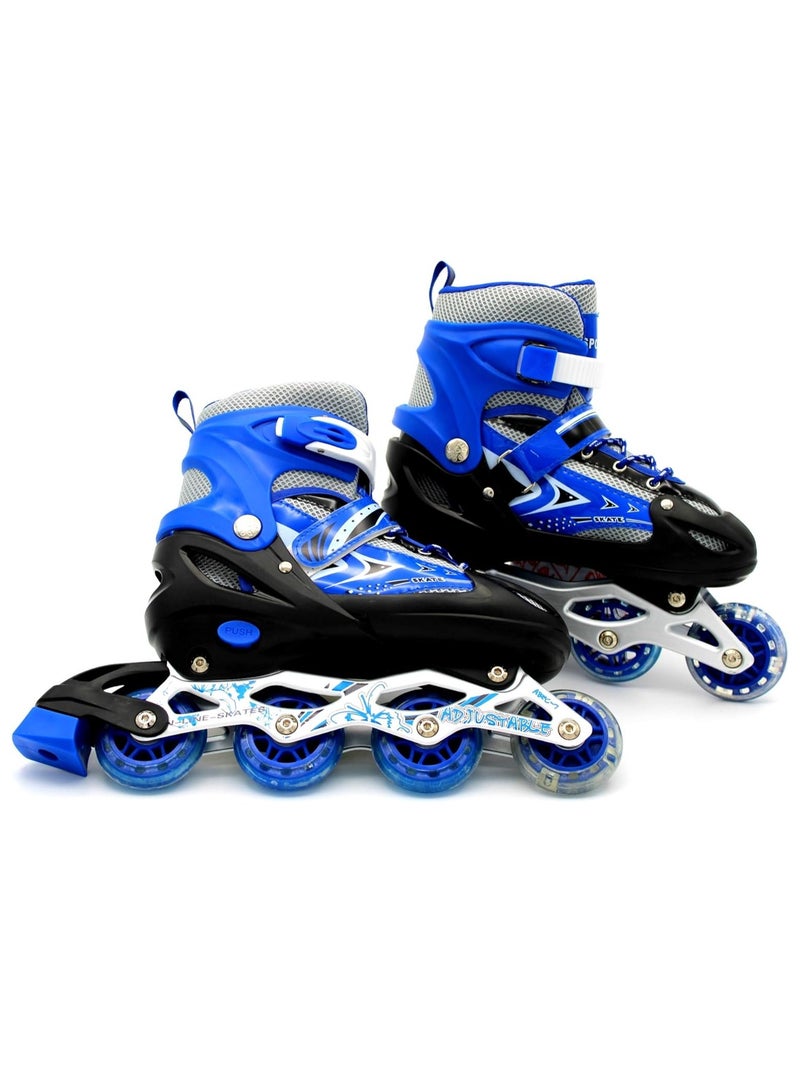 DubaiGallery Adjustable Size Breathable Kids Inline Roller Skates with Safety Gear Set Helmet Knee Elbow Wrist Pads Carry Bag Fun Outdoor Sports Activity for Children Boys and Girls Blade Wheel Skating Shoes  - Image 2
