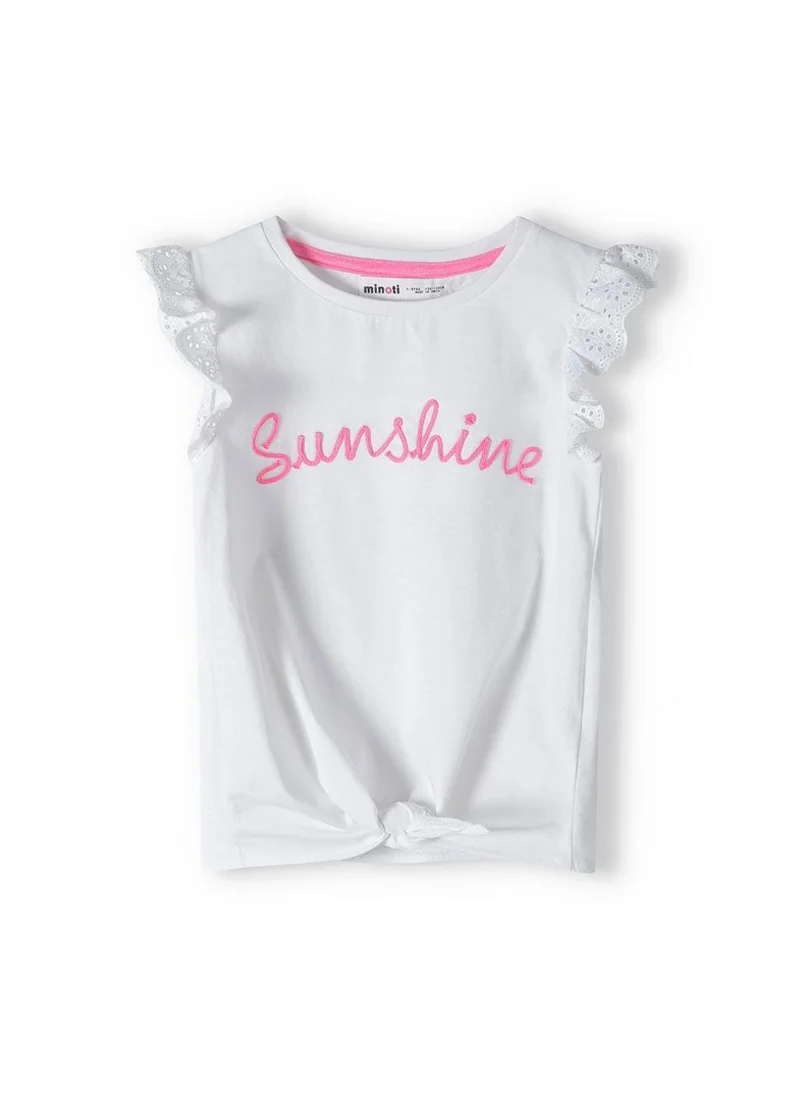 MINOTI Kids Girls Tie Front T-Shirt