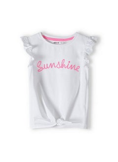MINOTI Kids Girls Tie Front T-Shirt  - Image 2