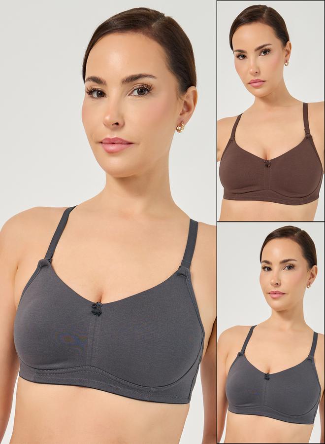 Styli Pack of 2- Non Wired Non Padded Cotton Full Cup Bra - Image 1