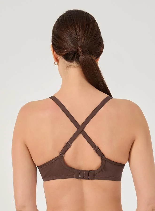 Styli Pack of 2- Non Wired Non Padded Cotton Full Cup Bra