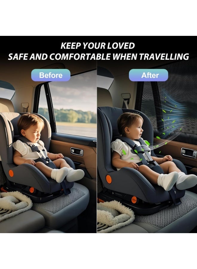Car Window Shades, 2 Pack Car Side Window Su  Shades, UV Protection Breathable Mesh Baby Window Covers, Universal Fit Most (99%) of Cars, Privacy Protect for Kids,Family,Pets,Tints (27.2"x39.8") - Image 3