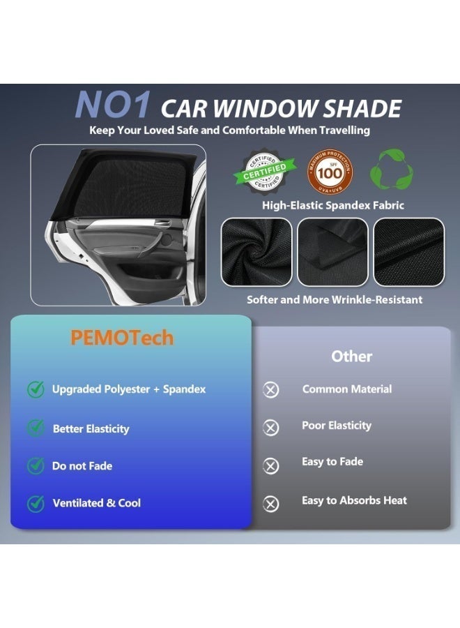 Car Window Shades, 2 Pack Car Side Window Su  Shades, UV Protection Breathable Mesh Baby Window Covers, Universal Fit Most (99%) of Cars, Privacy Protect for Kids,Family,Pets,Tints (27.2"x39.8") - Image 5