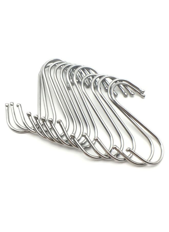 ZCM-HAPPY - 20pcs S Shape Stainless Steel Hanger Hook Set Silver - Image 1
