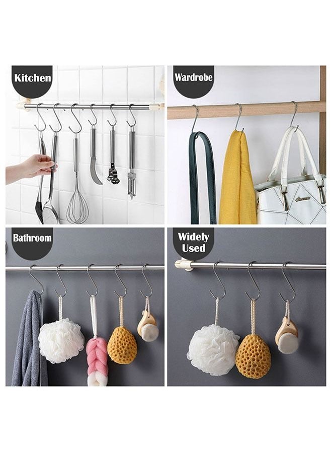 ZCM-HAPPY - 20pcs S Shape Stainless Steel Hanger Hook Set Silver - Image 1