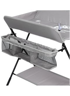 XiuWoo Baby Care Products Storage Diaper Bag Changing Station Nursing Table with Wheels, Adjustable Folding Diaper Changing Station,with Bottom Rack, Side Basket and Clothes Rail  - Image 2
