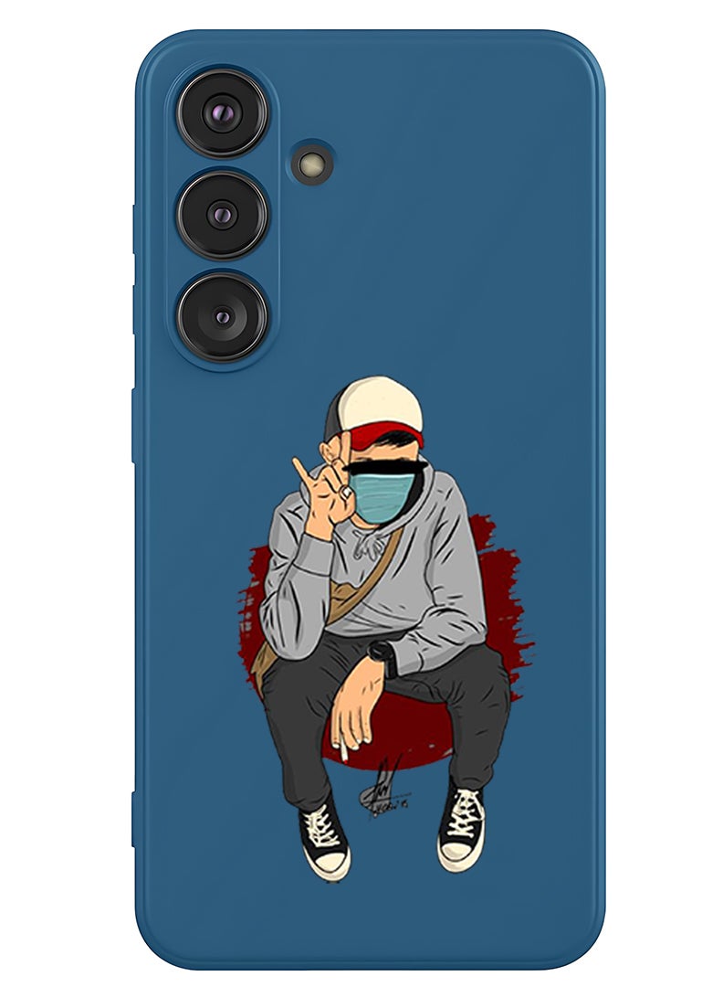 Theodor Protective Slim Fit Case Liquid Silicone Cover with Full Body Protection Anti-Scratch Shockproof Case For Samsung Galaxy S25 Plus (Blue) - peace - Image 1