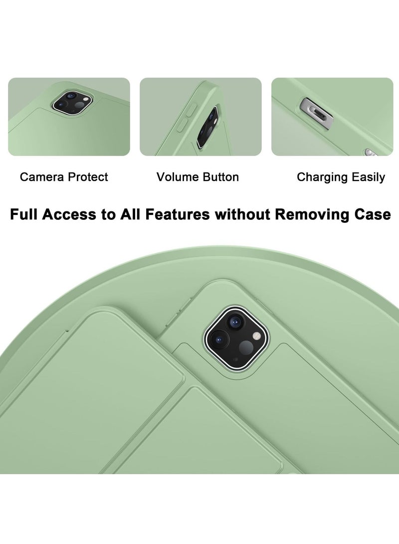 2024 iPad Pro 11" Case (M4, 5th Gen) - Smart Case with Pencil Holder, Touch ID Support, Auto Wake/Sleep Function (New Matcha Green)