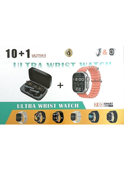 Ultra smart watch 10 in 1 with headphone