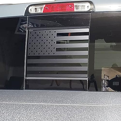 Zxiaochun Rear Middle Window American Flag Decal for 2019 2020 2021 2022 2023 2024 Dodge RAM 1500 2500 3500 Accessories Back Center Sliding Window Glass USA Flag Vinyl StickerMatte Black