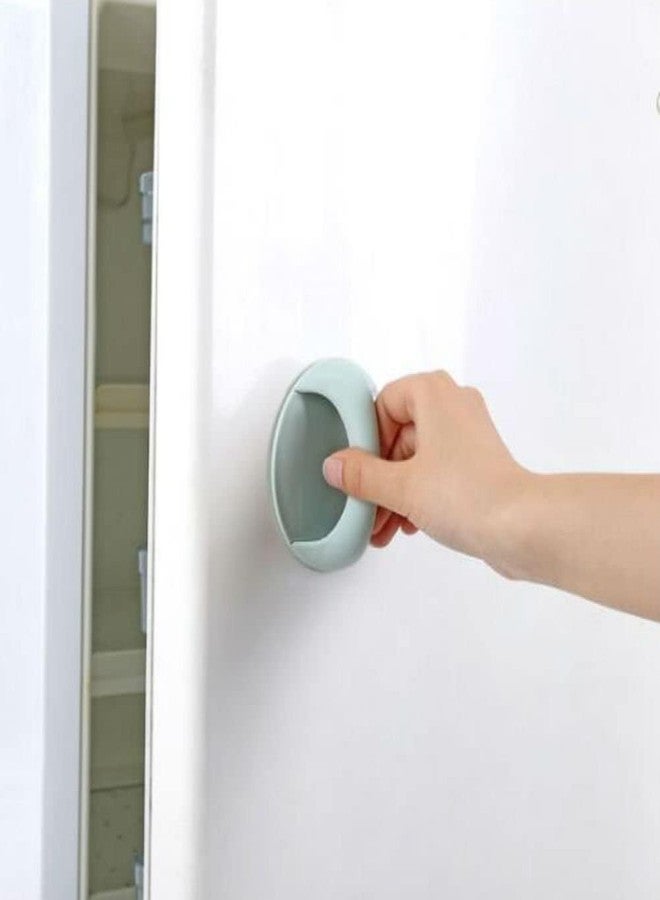 BENCI Cabinet Drawer Handle Round White Self-Stick Instant Helper Auxiliary Kitchen Cabinet Door Window Handle Sticker Convenient Opening Stick-on Handles (Blue, 4) - Image 3