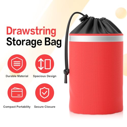 X XBEN XBEN Arborist Throw Line Kit with 15oz Throw Weight, 150ft 3/19" Slick Rope & Reflective Storage Bag, Polyester Coated for Tree Trimming, Camping, Forestry Gear (4"x6" Orange Bag) - Image 4