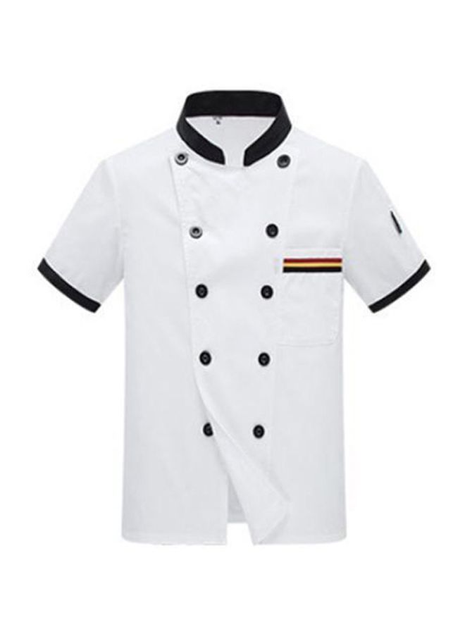 Pocket Detailed Chef Coat White/Black XL - Image 1