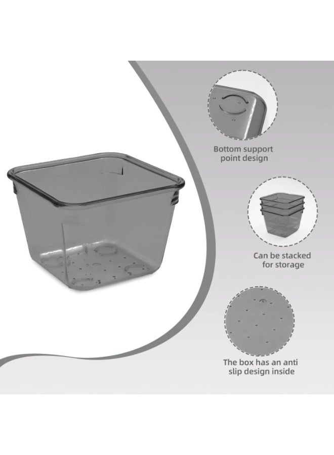 Set of 9 clear plastic drawer organizers, multi-size, organize drawers in bathroom, makeup, jewelry, kitchen and office. - Image 4