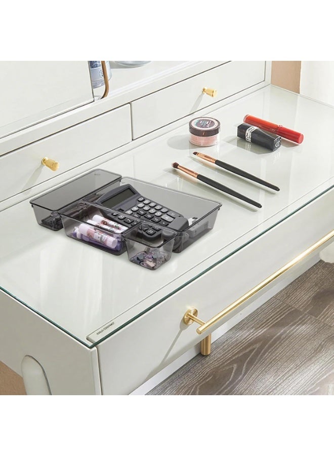 Set of 9 clear plastic drawer organizers, multi-size, organize drawers in bathroom, makeup, jewelry, kitchen and office. - Image 5