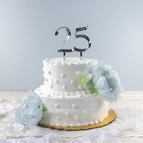 Simplicity 25th Anniversary Decorative Accent Piece for Cake Top or Floral Arrangement Wedding Accessory, 4" x 2.75", Multicolor - Image 5