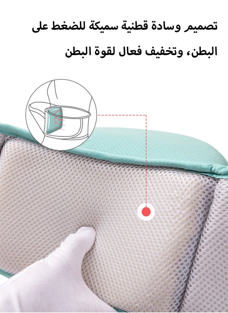 Arabest Baby Carrier with Hip Seat Ergonomic Infant& Child Holder Carrier Kangaroo Bag with Storage Bags Soft Lightweight Pure Cotton Comfortable Baby Backpack Carrier for Newborn and Toddler 7-55lbs (Green)  - Image 3