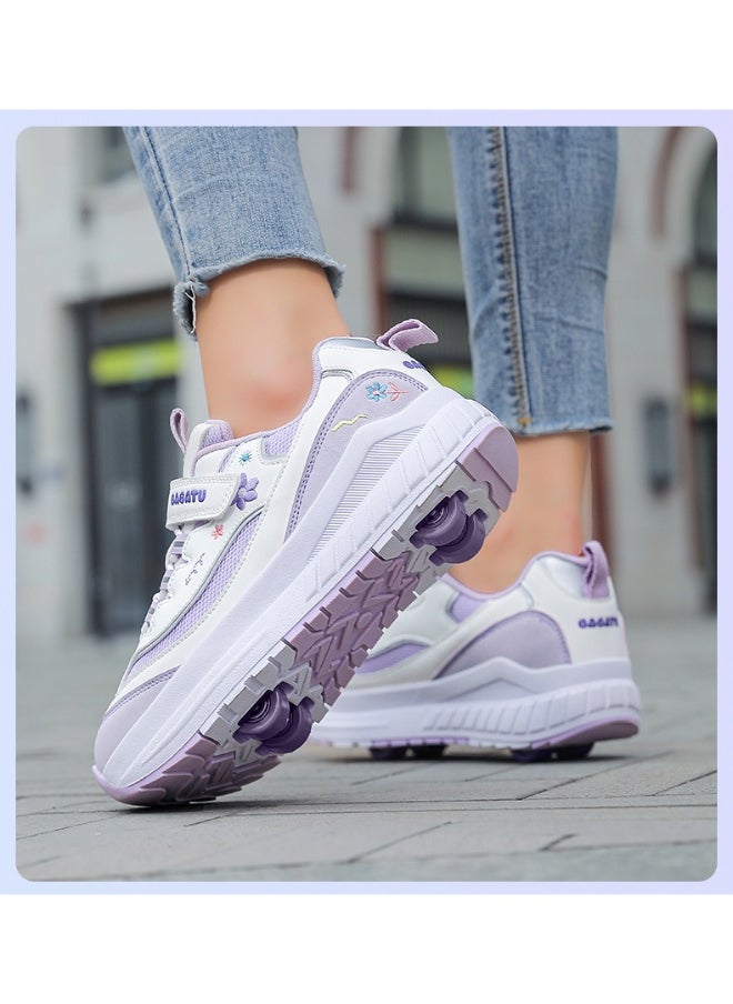 NIBEMINENT Kids Roller Skates Shoes 4 Wheels Roller Shoes Boys Girls Wheel Shoes Roller Sneakers Shoes for Beginner More Balanced  - Image 4