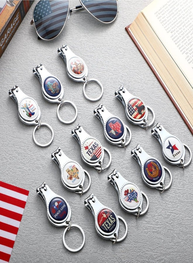 Leriton 12 Sets Texas Souvenirs Gifts Texas Multi Function Bottle Opener Nail Clipper Keychain Christmas Souvenir Gifts for Traveler Men Women Party Supplies - Image 2