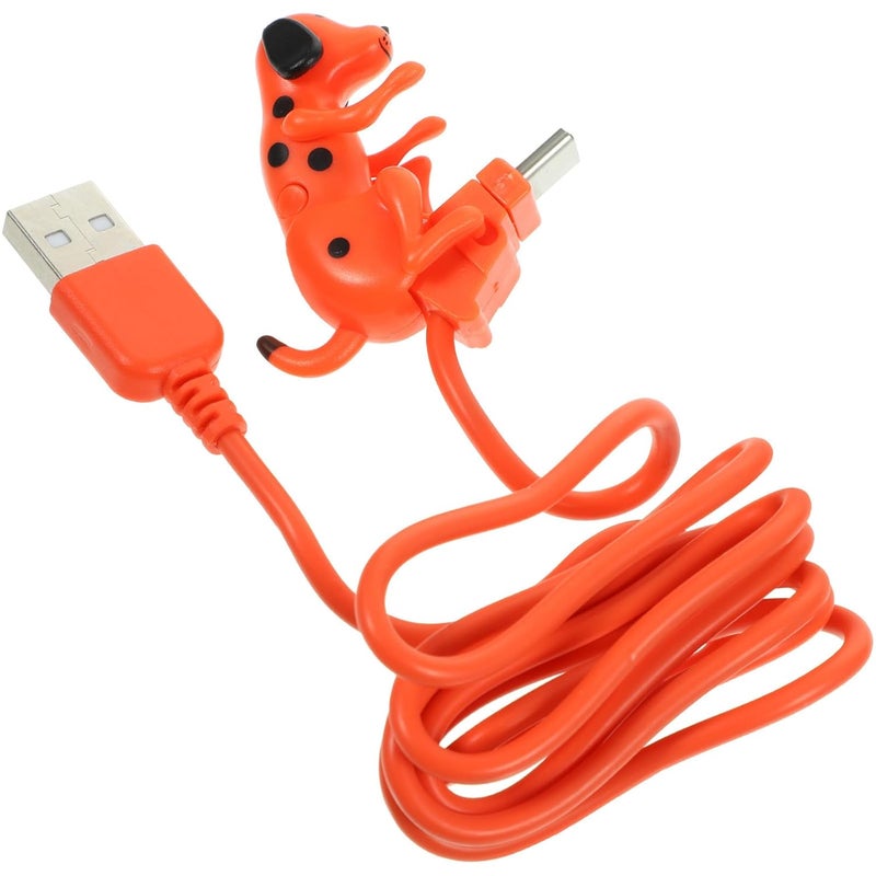 Orange Creative Dog Design USB C Charging Cable Stress Relief Phone Charger Cord - Image 2