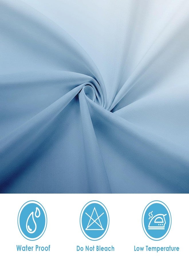 Nesphy Shower Curtain and Liner Set, Blue and White Ombre Abstract Modern Shower Curtain and Liner with Double-Sided Stainless Steel Hooks, 3-in-1 Waterproof Fabric for Bathroom, 72x72 Inch - Image 4