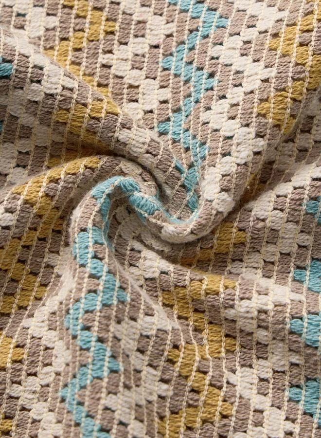 The Souled Store Men Multi Chevron Open Knit Oversized Shirt