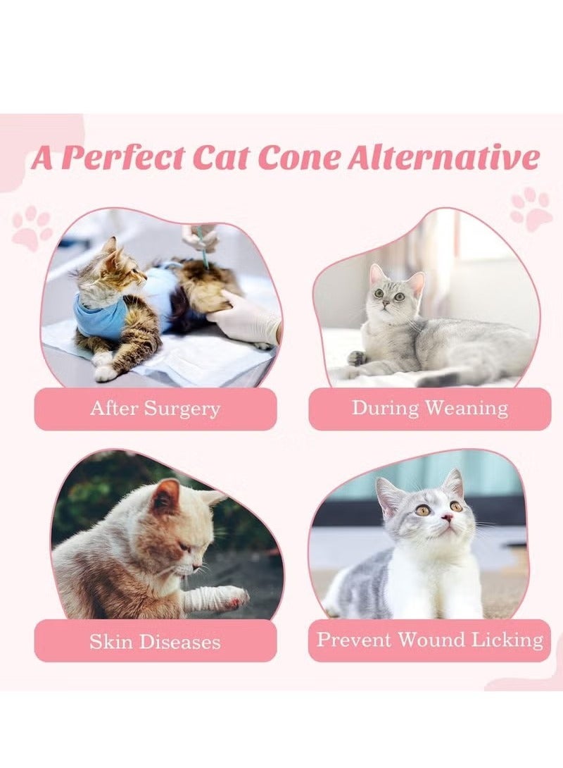 Realfrog Cat Surgery Recovery Suit for Female Cat Breathable Surgical Recovery Shirt After Surgery Wear Anti Licking Wounds E-Collar Alternative for Female Cats Kitten M Pink  - Image 2
