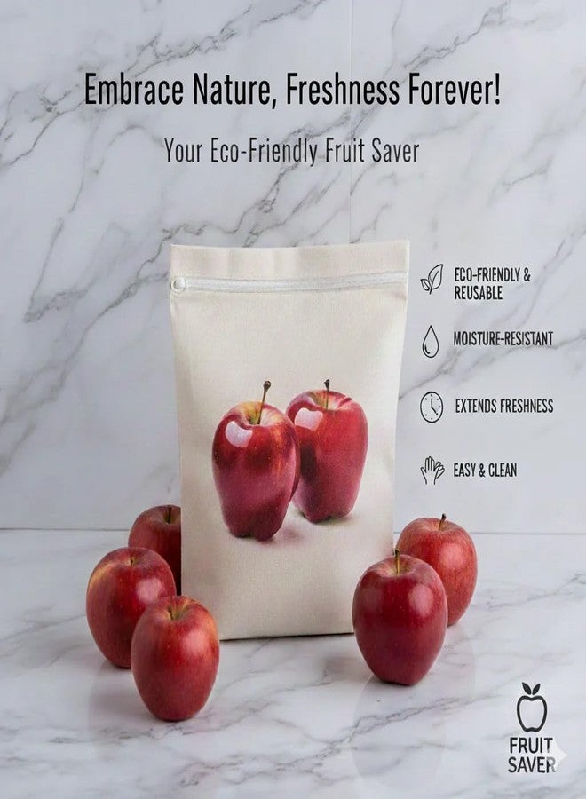 DOOMSDAY 10 Pieces Fruits Printed Storage Bags, Muslin Cotton, 12x12 Inch Breathable Fridge Freshness Bags for Produce Fruit, Greens Herbs, Washable Breathable Zipper Cloth Bags for Fruits - Image 3