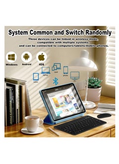 Aookay Arabic & English Bluetooth Keyboard and Mouse Combo, Ultra Slim Rechargeable Portable Wireless Keyboard Mouse Set Compact for Android Windows Tablet iPad Computer Desktop PC Laptop (Black)  - Image 2