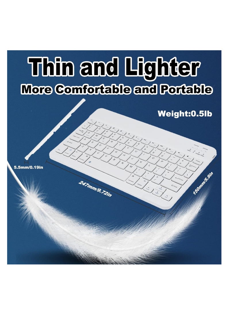Aookay - Arabic & English Bluetooth Keyboard and Mouse Combo, Ultra Slim Rechargeable Portable Wireless Keyboard Mouse Set Compact for Android Windows Tablet iPad Computer Desktop PC Laptop (Black) - Image 1