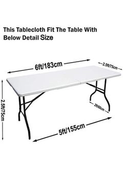 SHOWAY Spandex Tablecloths For 6 Ft Home Rectangular Table Fitted Stretch Table Cover Polyester Tablecover Lash Bed Cover Table Toppers Massage Table Cover White  - Image 3