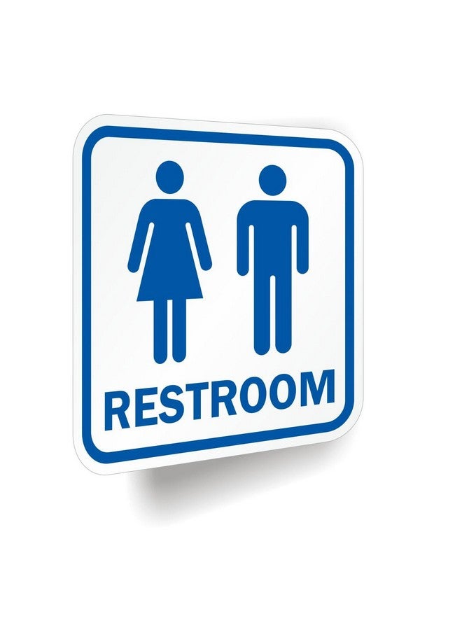 SmartSign SmartSign - K-8194-AL-12x12-2S "Unisex Restroom" 2-Sided Sign | 12" x 12" Aluminum Blue on White 
