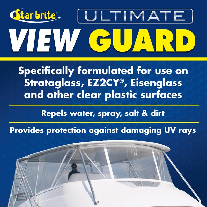 STAR BRITE View Guard Clear Plastic Treatment for Strataglass, EZ2CY, Eisenglass - Enhances Wet Weather Visibility, Repels Water, Spray, Salt & Dirt - 22 OZ (095222) - Image 2