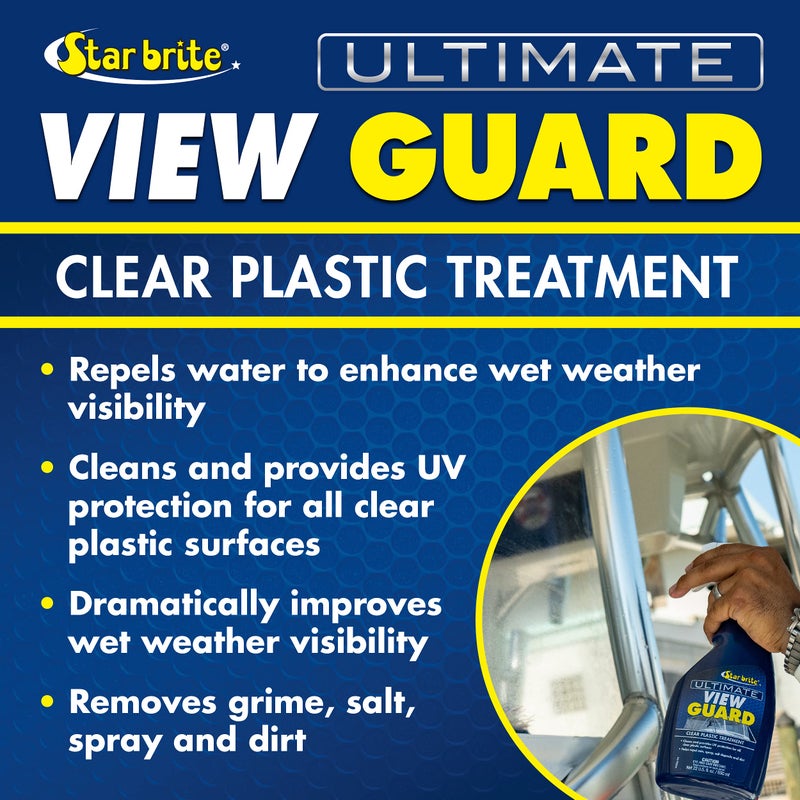 STAR BRITE View Guard Clear Plastic Treatment for Strataglass, EZ2CY, Eisenglass - Enhances Wet Weather Visibility, Repels Water, Spray, Salt & Dirt - 22 OZ (095222) - Image 4