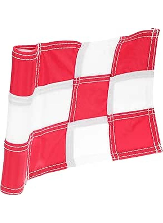 White Red Checkered Golf Putting Flag Pin Sturdy Practice Training Equipment - Image 1