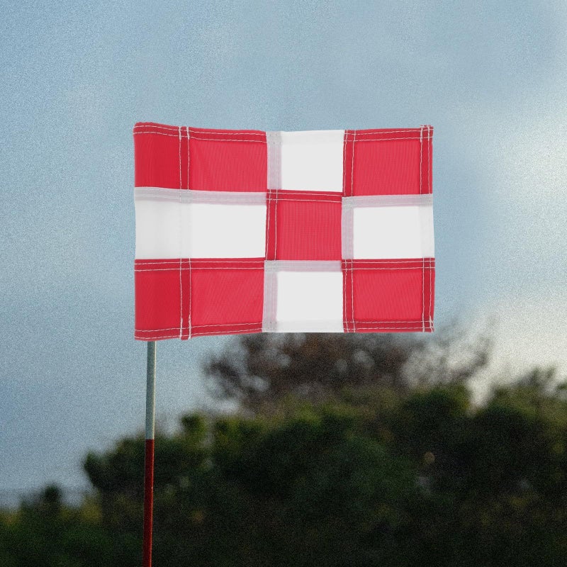 White Red Checkered Golf Putting Flag Pin Sturdy Practice Training Equipment - Image 4