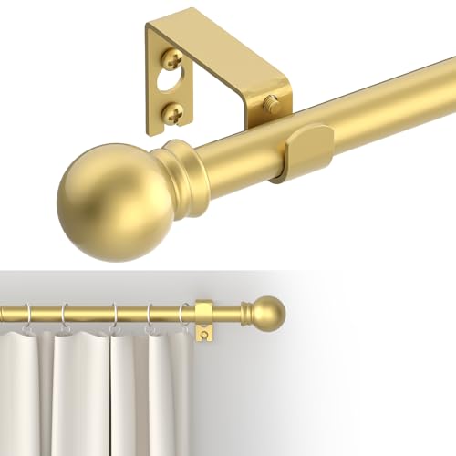 GXOACKJ Curtain Rods for windows 48 to 84-93 inch, 5/8 inch Decorative Gold Splicing Heavy Duty Metal Curtain Rod set with Brackets - Image 1