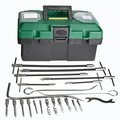 Mefape 23pcs Packing Extractor Set, Steel Alloy Packing Puller Tool Set, Flexible Shaft Corkscrew Pulling Hook Set, Gland Packing Extraction Removal Kit with Toolbox - Image 1