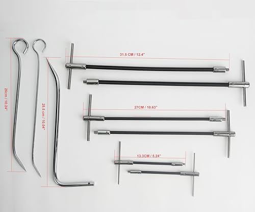 Mefape 23pcs Packing Extractor Set, Steel Alloy Packing Puller Tool Set, Flexible Shaft Corkscrew Pulling Hook Set, Gland Packing Extraction Removal Kit with Toolbox - Image 2