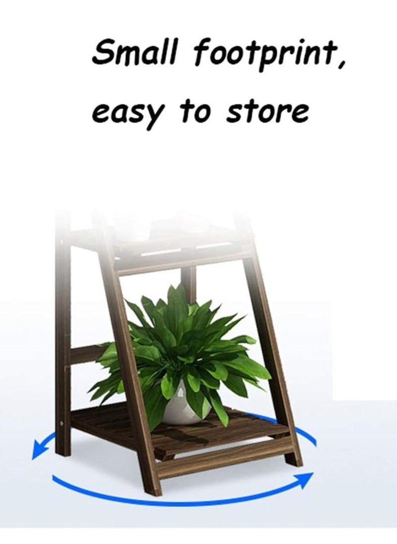 Generic FFD 3-Tier Foldable Wooden Ladder Shelf – Multi-Functional Storage Rack & Organizer | No Assembly, Portable Design for Books, Plants, Décor | Compact Solid Wood Construction, 42 x 32 x 114 cm,  - Image 5