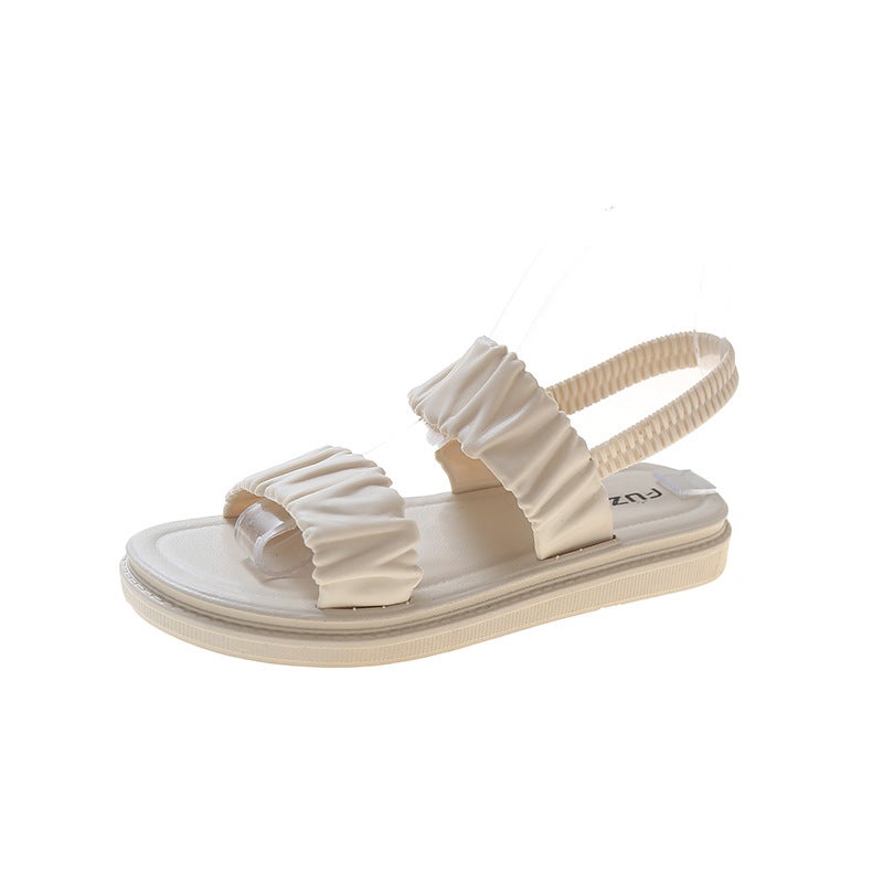 2024 Trendy Ladies Flat Sandals Comfortable Fashion Summer Beige  - Image 1