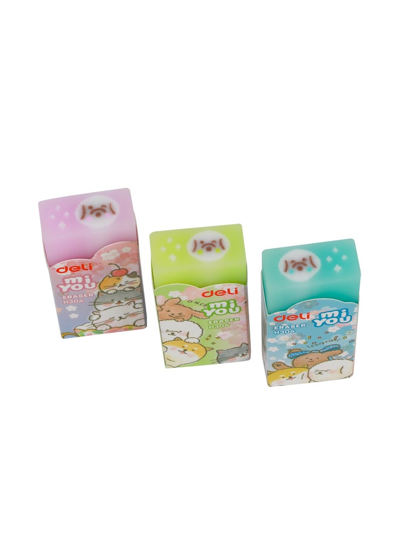 Deli EH304 Dog Pattern Eraser 30 pcs, 60×24×12mm – ideal for school, notes & creative use - Image 5