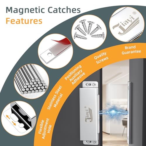 Jiayi Cabinet Door Magnet Jiayi Magnetic Latch Cupboard Magnetic Cabinet Catch Heavy Duty Kitchen Cabinet Magnetic Door Catch Strong for Wardrobe Closet Door Closure (110lb- 1Pack) - Image 3