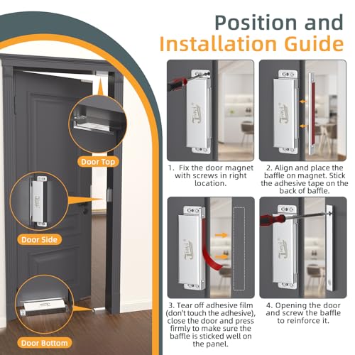 Jiayi Cabinet Door Magnet Jiayi Magnetic Latch Cupboard Magnetic Cabinet Catch Heavy Duty Kitchen Cabinet Magnetic Door Catch Strong for Wardrobe Closet Door Closure (110lb- 1Pack) - Image 4