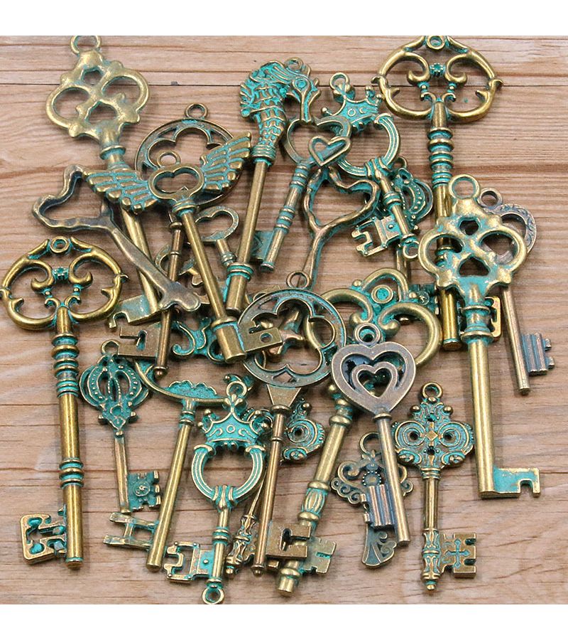 Mixed Color 30g Key Charms Necklace Pendant Craft For Jewelry Making DIY Supplies - Image 5