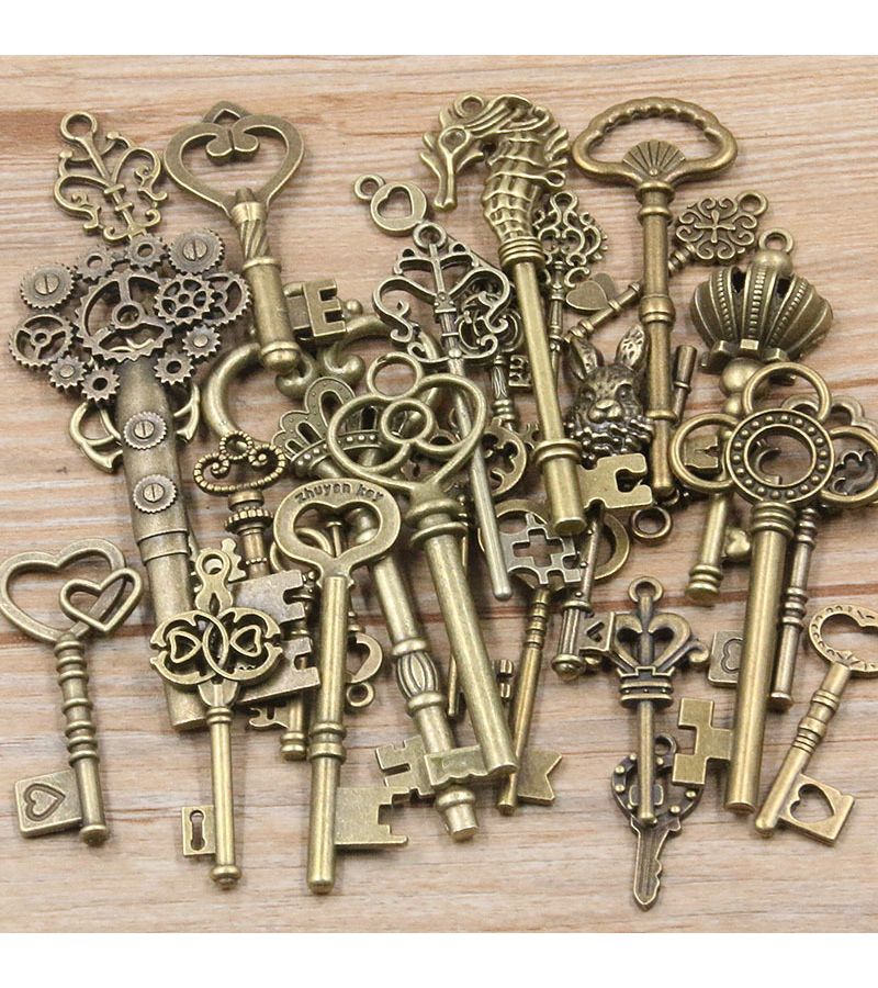 Mixed Color 30g Key Charms Necklace Pendant Craft For Jewelry Making DIY Supplies - Image 3