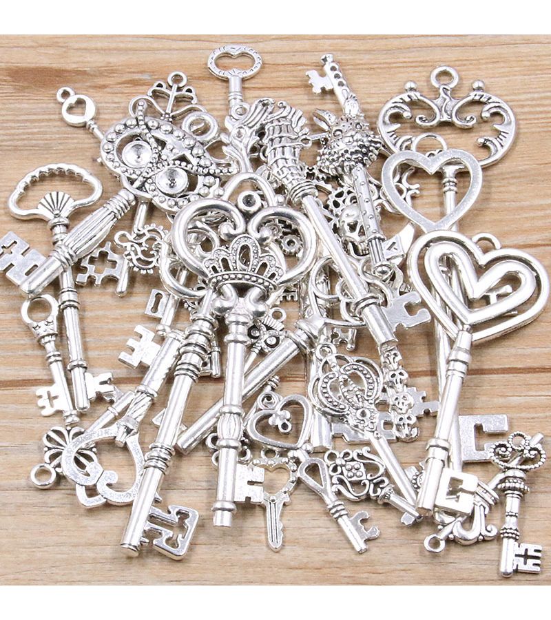 Mixed Color 30g Key Charms Necklace Pendant Craft For Jewelry Making DIY Supplies - Image 2